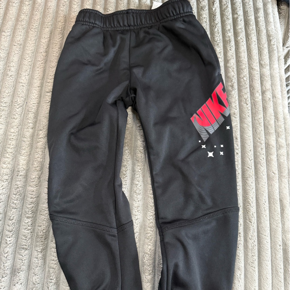 Nike Kids Black and Red Logo Joggers